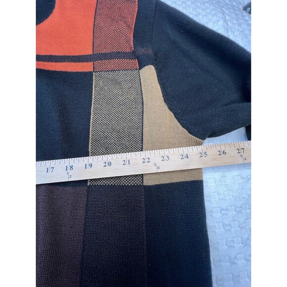 Cellini Collezione Men's XL Pullover Sweater Brown Wool Blend 90s 1/4 Zip - Picture 2 of 5